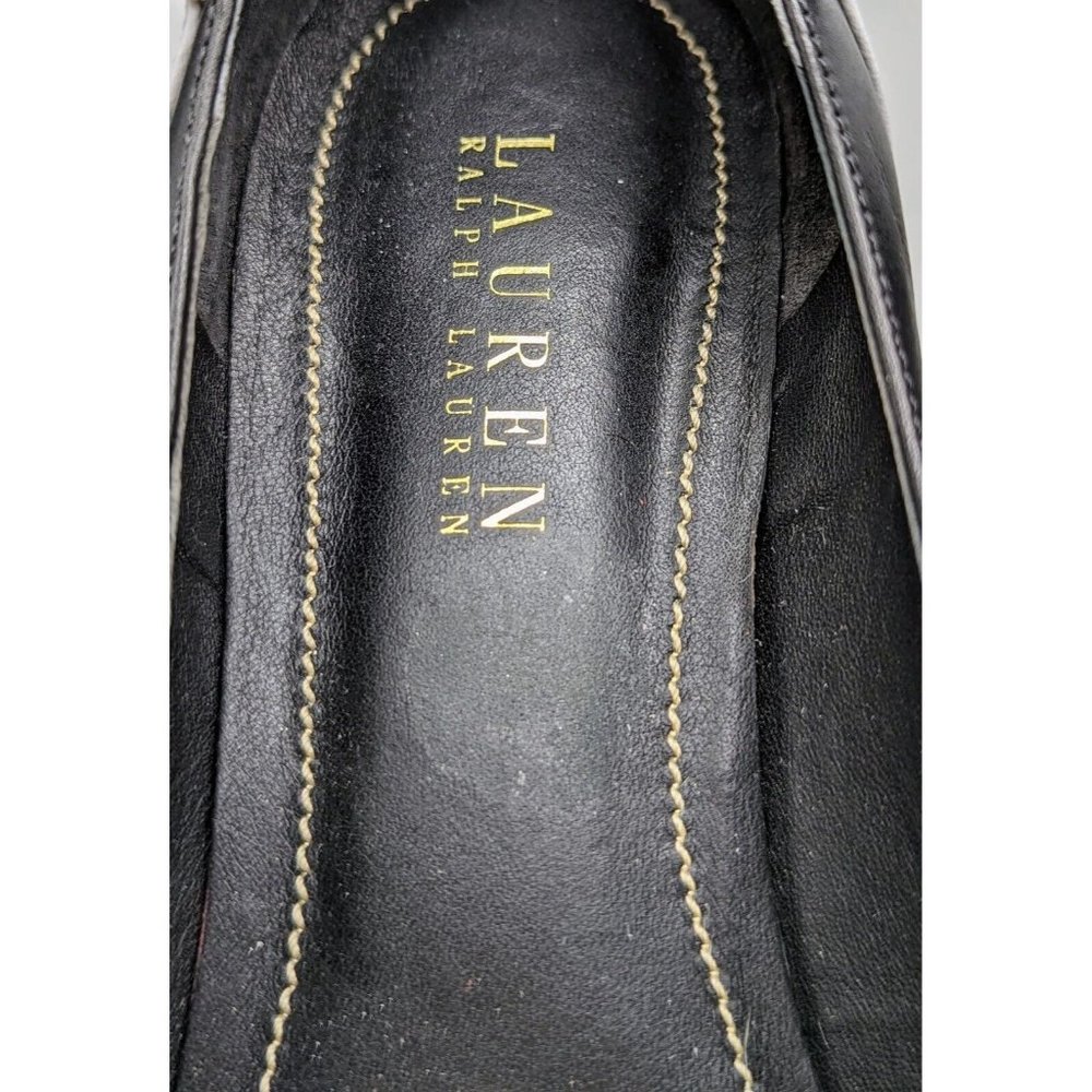 Ralph Lauren Belinda Pumps Heels 7 B Pointed Toe Black & White Brazil Leather - Picture 6 of 7